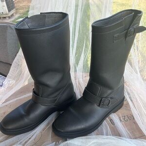 Solovair Black Greasy Biker Boot size 10 (Male) Manmade Vegan Material